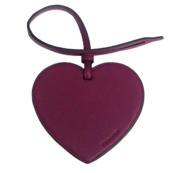 Coach Accessories - COACH • Plum Heart Bag Ornament Accessory Add On FOB Hangtag Charm